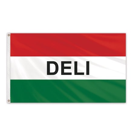 Deli Red/White/Green Message Flag 3'x5' Standard Flag